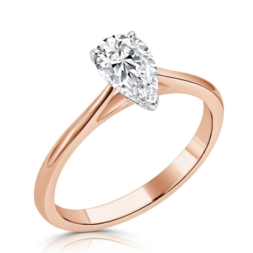 Lunara - Pear Cut Natural Diamond Engagement Ring