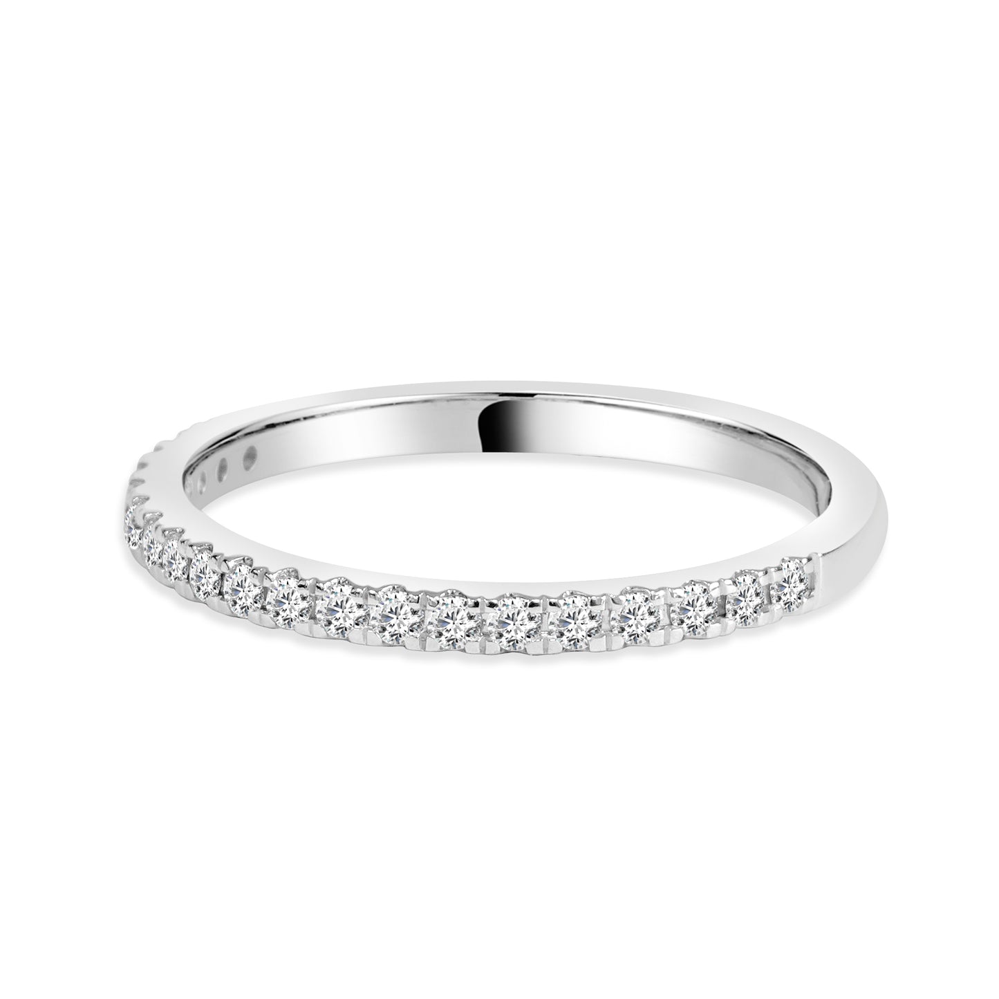 White Gold Claw Set Natural Diamond Wedding Band