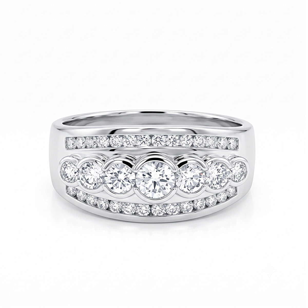 Round Brilliant Cut Natural Diamond Dress Ring