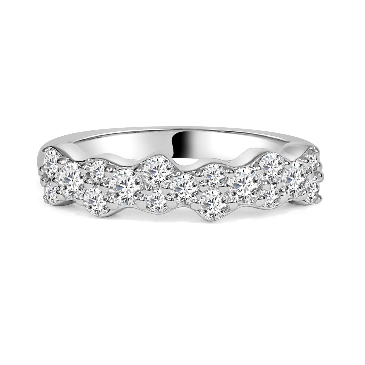Diamond Set Contoured Dress Ring