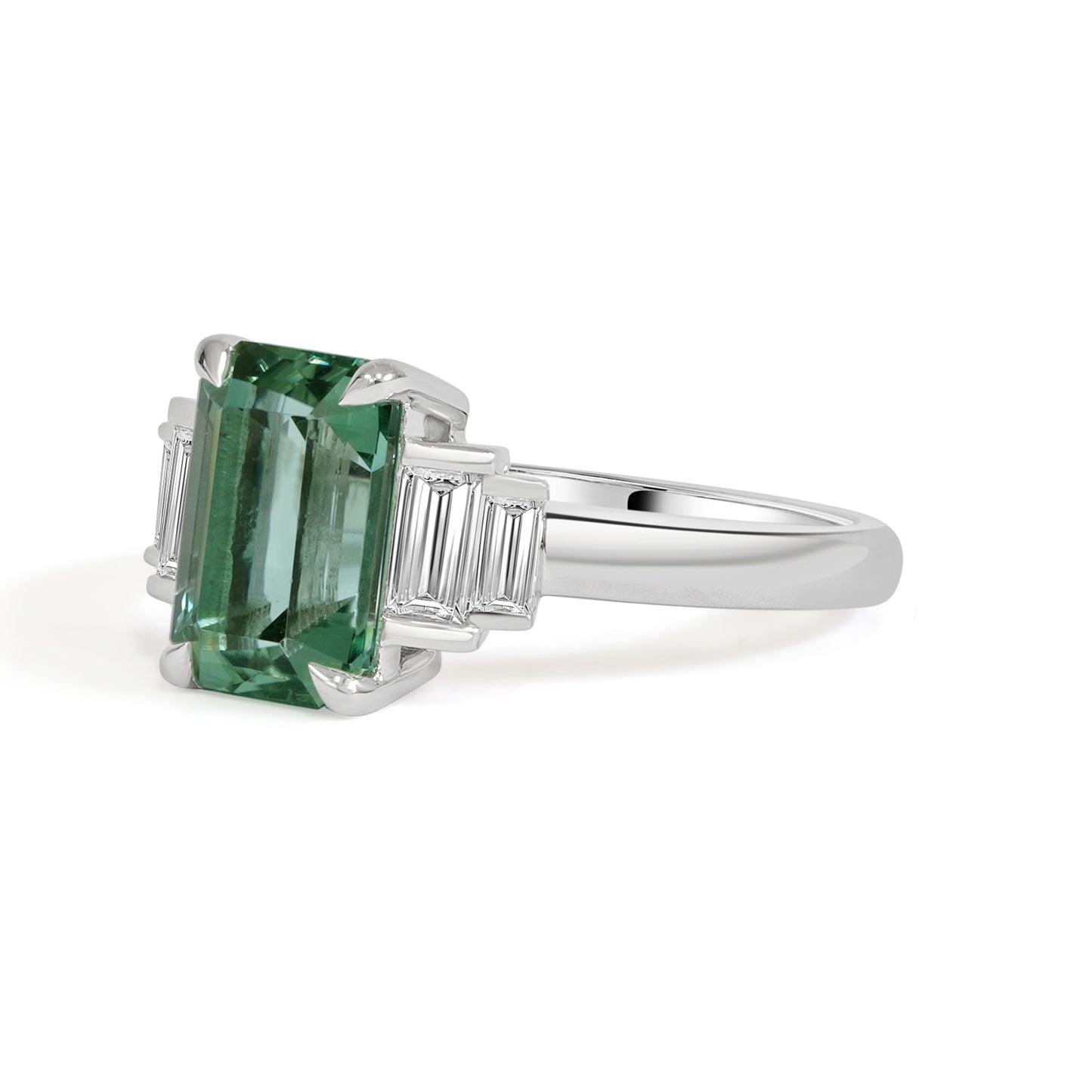MInt Green Tourmaline and Diamond Dress Ring