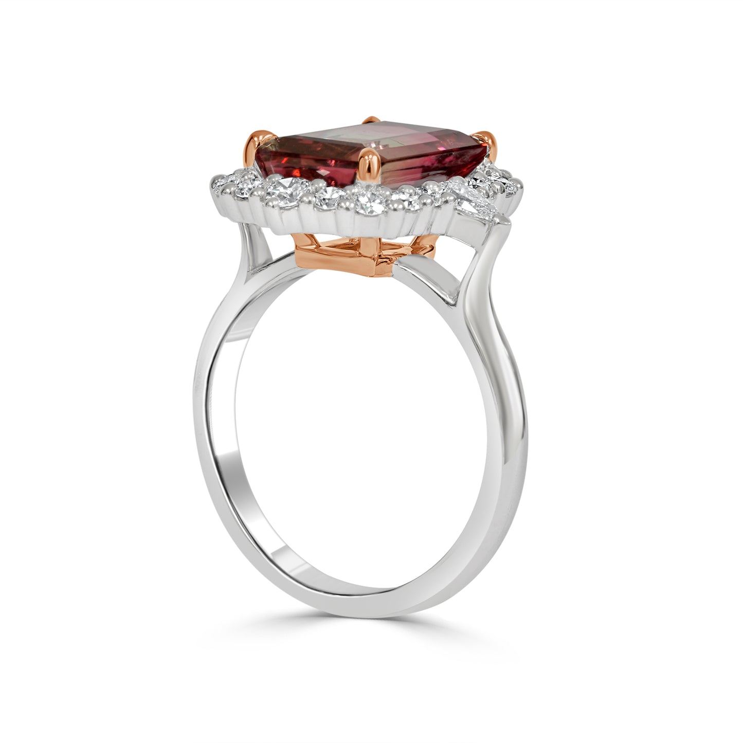 Bi-Colour Tourmaline and Diamond Dress Ring