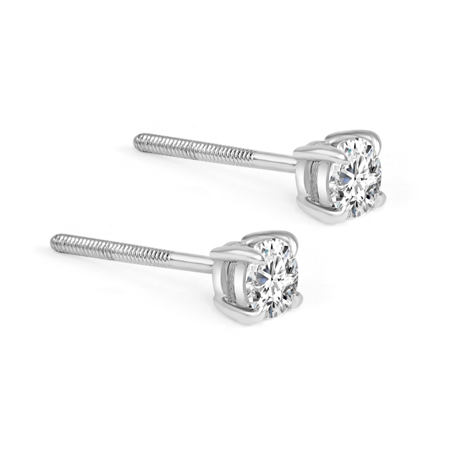 2 = 0.40ct Round Brilliant Cut Natural Diamond Studs