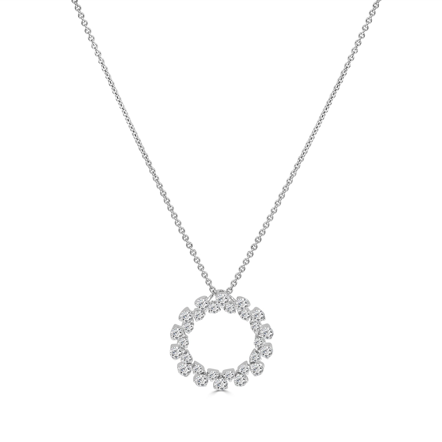 Double Circle Natural Diamond Pendant