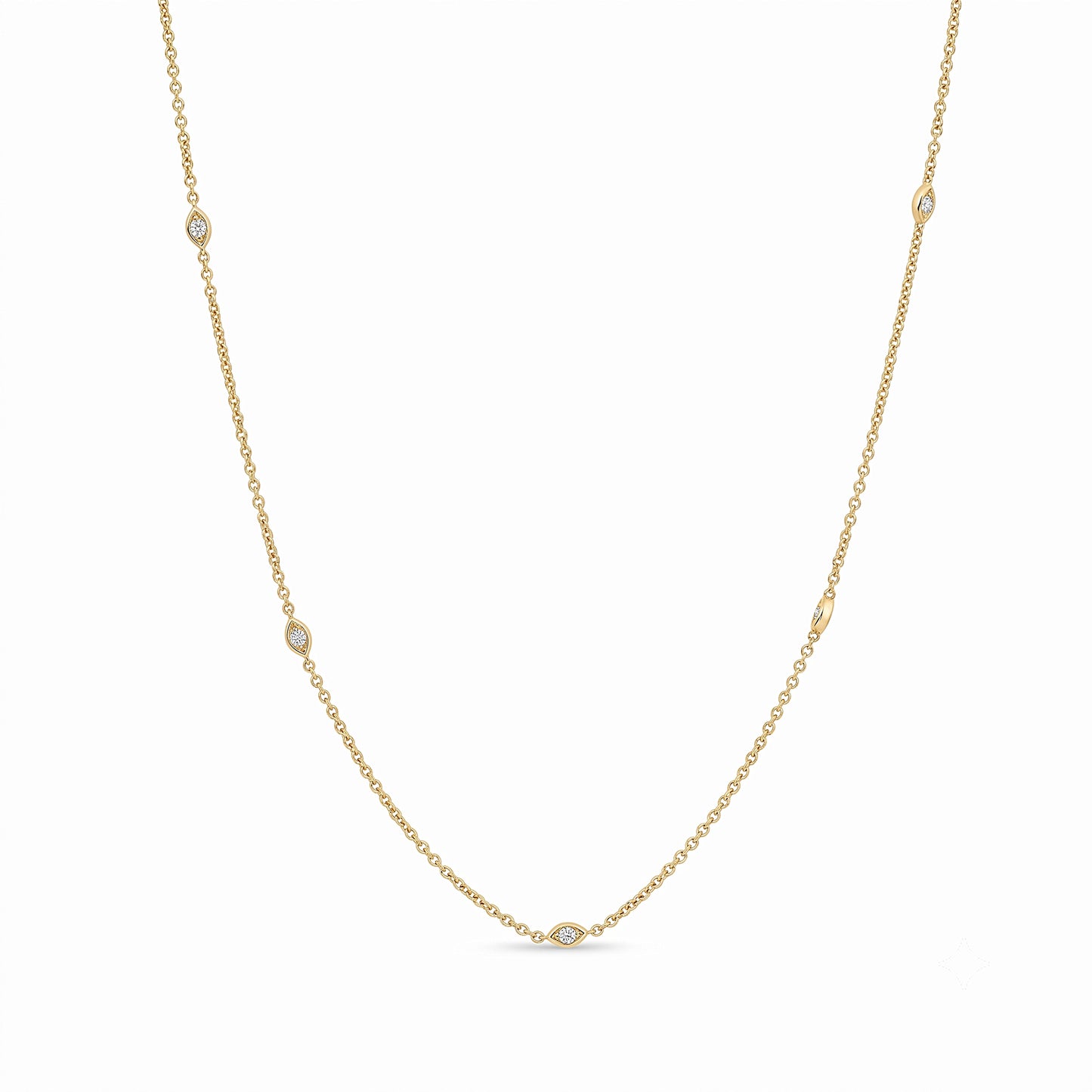 Marquise Cut Natural Diamond Necklace
