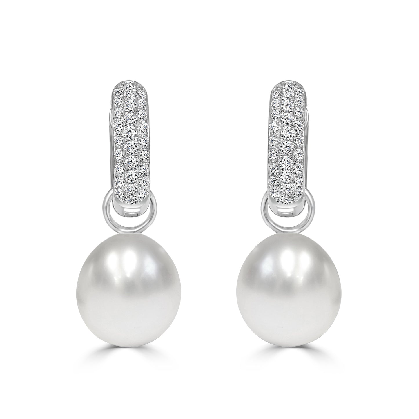 South Sea Pearl drop Diamond Earrings
