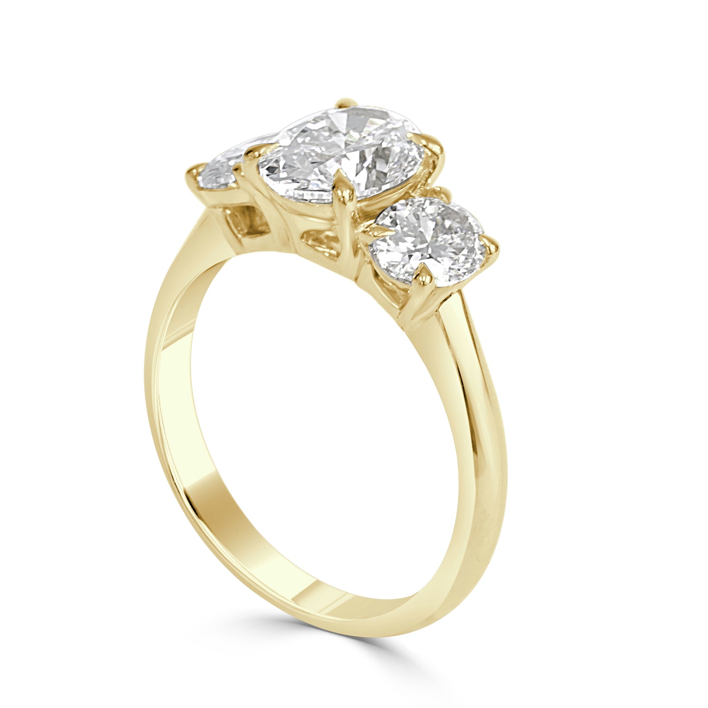 Astra - 18K Gold Oval Cut Trilogy Lab Grown Engagement Ring