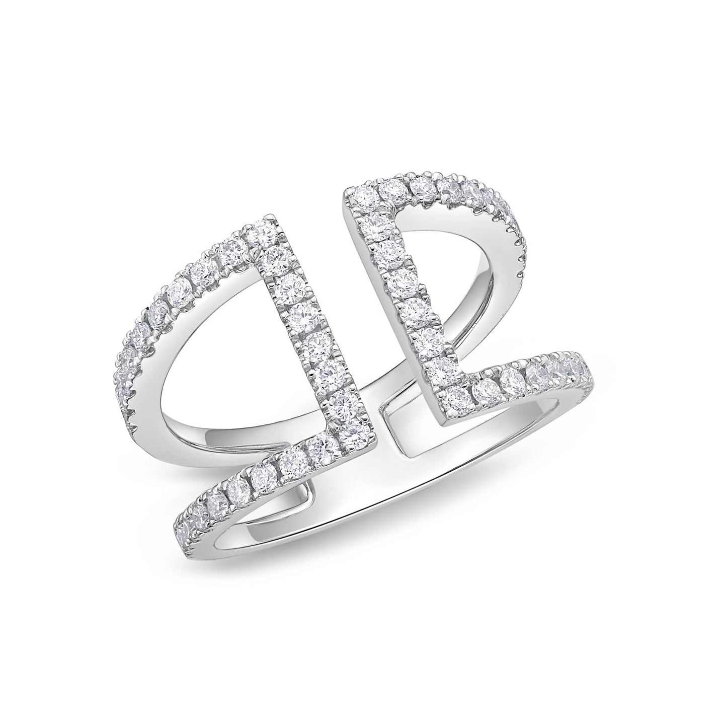 Round Brilliant Cut Diamond Set Bar Band Dress Ring image 0