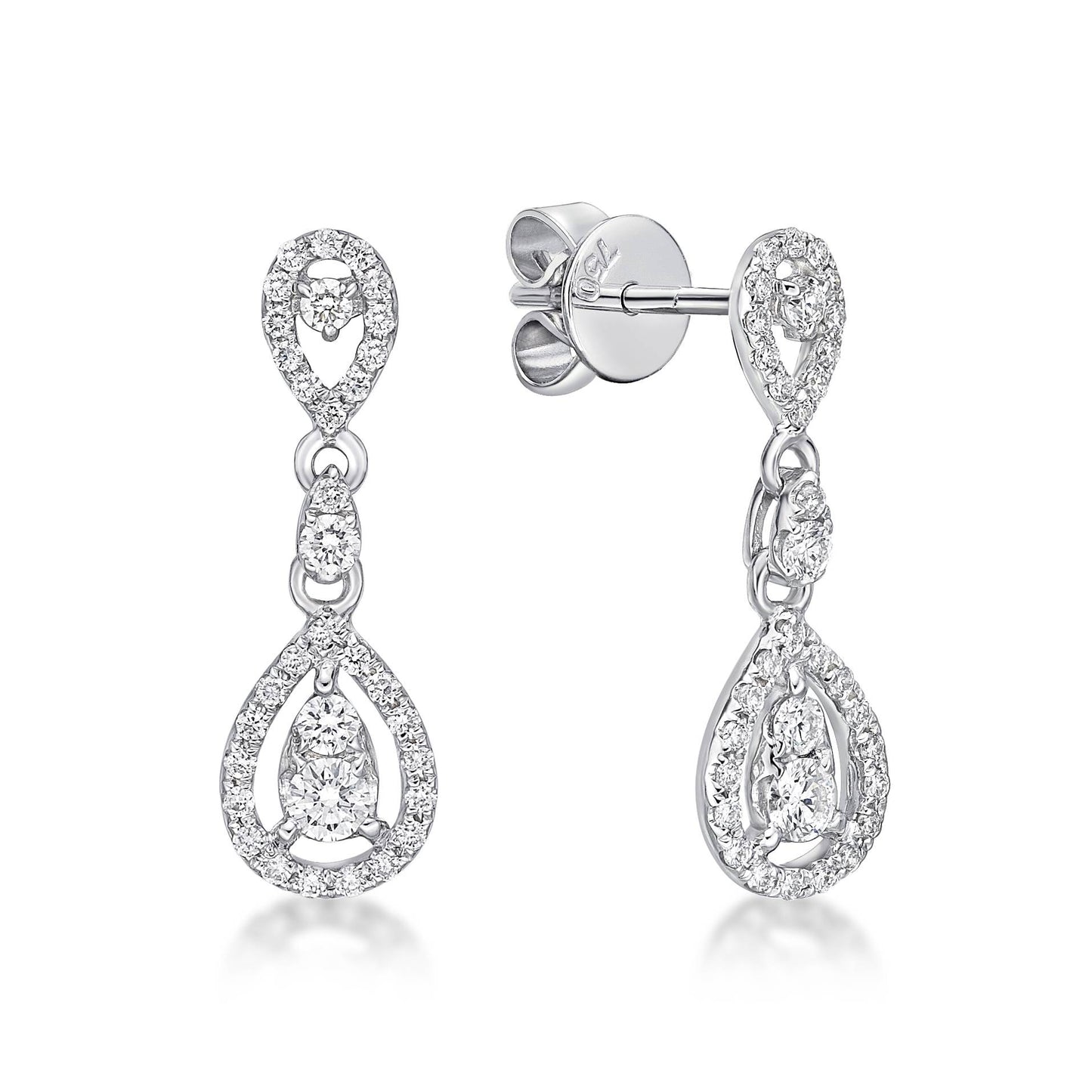 18k 0.40 Ct Diamond Drop Earrings image 0