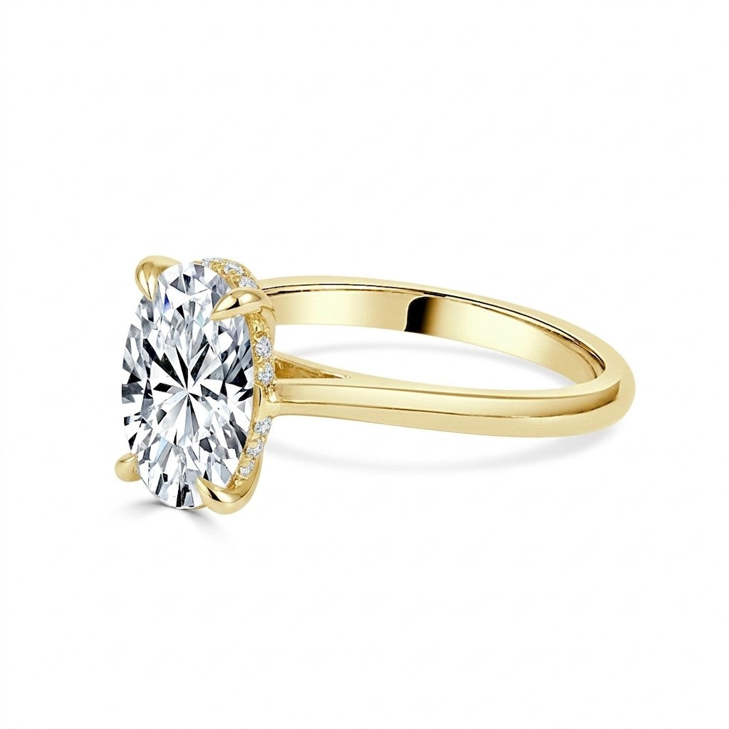 Indira - Lab Grown Oval Cut Diamond Engagement Ring