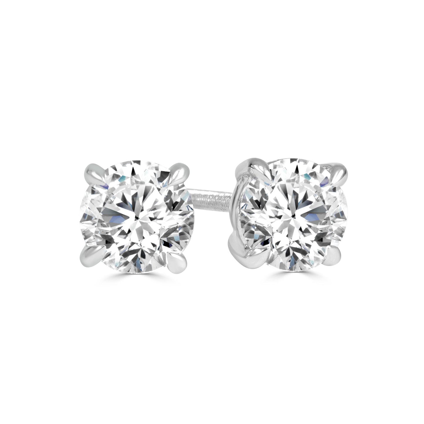 Lab Grown 2 = 1.50 Carat Round Brilliant Cut Diamond Studs image 0