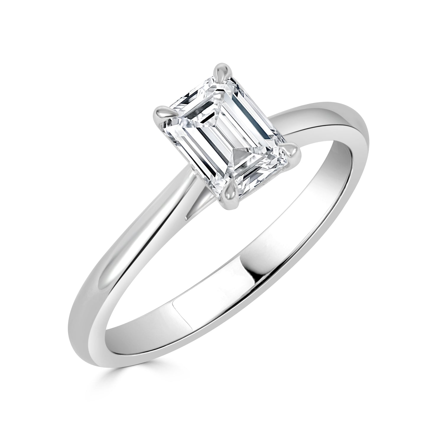 1 Carat Emerald Cut Diamond Engagement Ring image 1