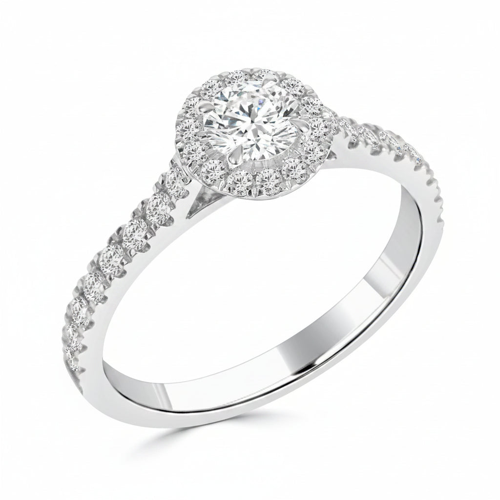 Maia - 18ky Round Brilliant Cut Diamond Engagement Ring image 1