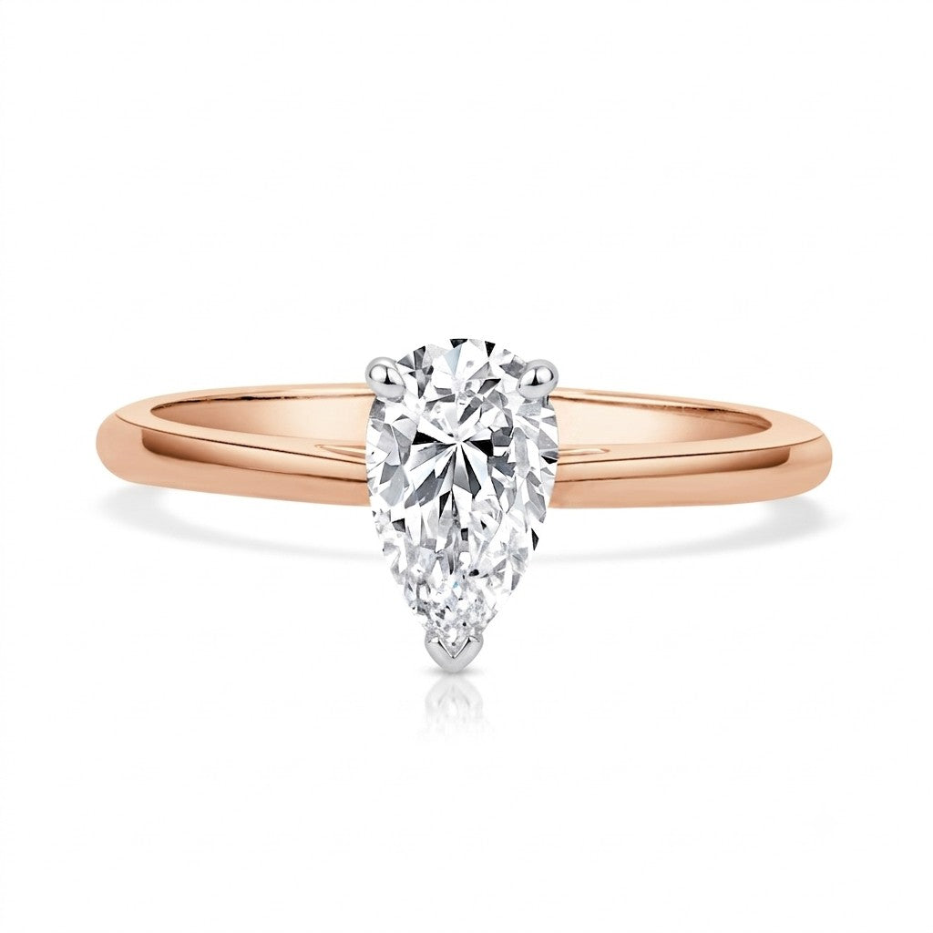 Lunara - Pear Cut Natural Diamond Engagement Ring