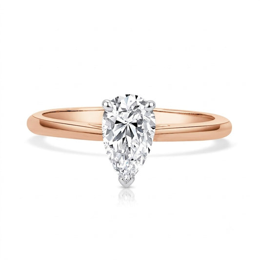 Lunara - Pear Cut Natural Diamond Engagement Ring