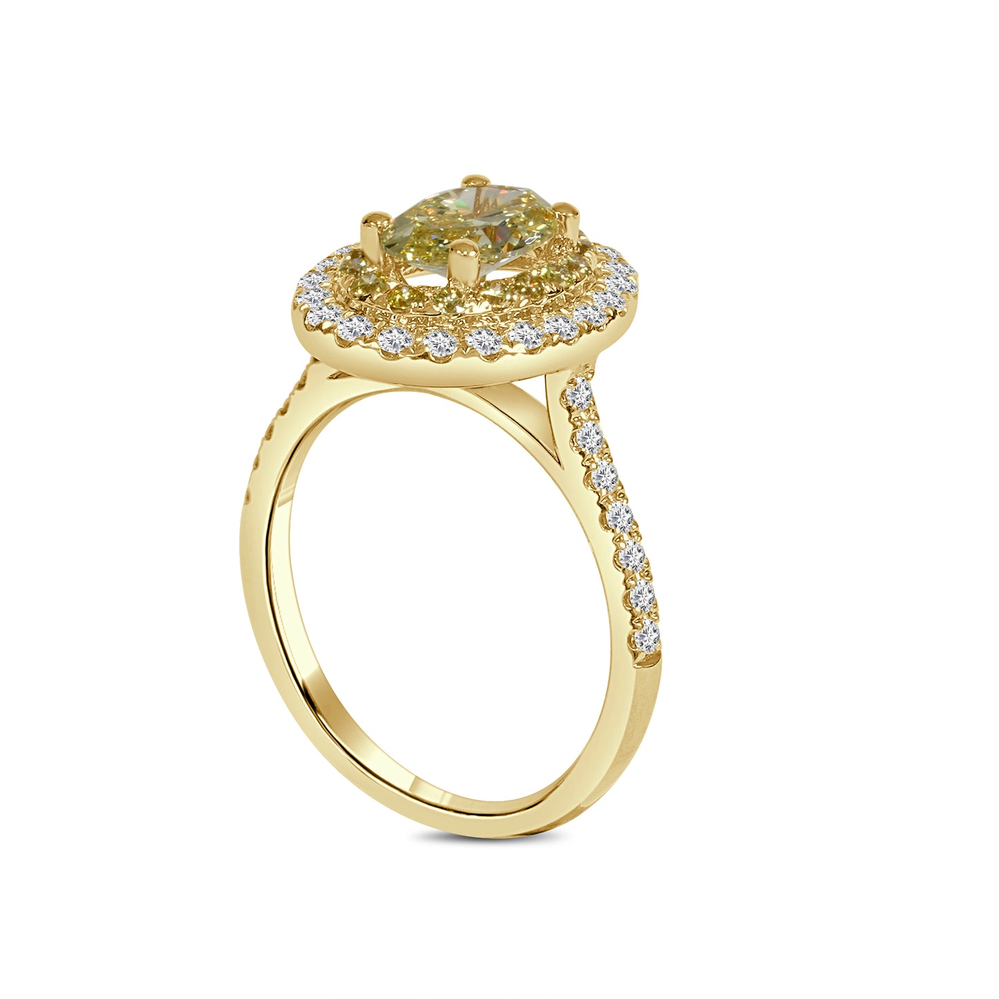 Amaris - Yellow Diamond Double Halo Engagement Ring