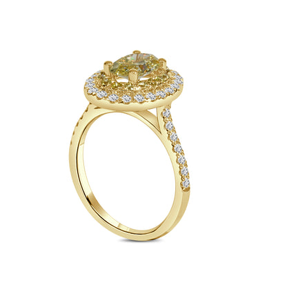 Amaris - Yellow Diamond Double Halo Engagement Ring
