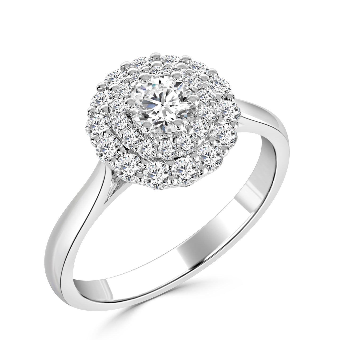 Saela- Natural Diamond Double Halo Engagement Ring
