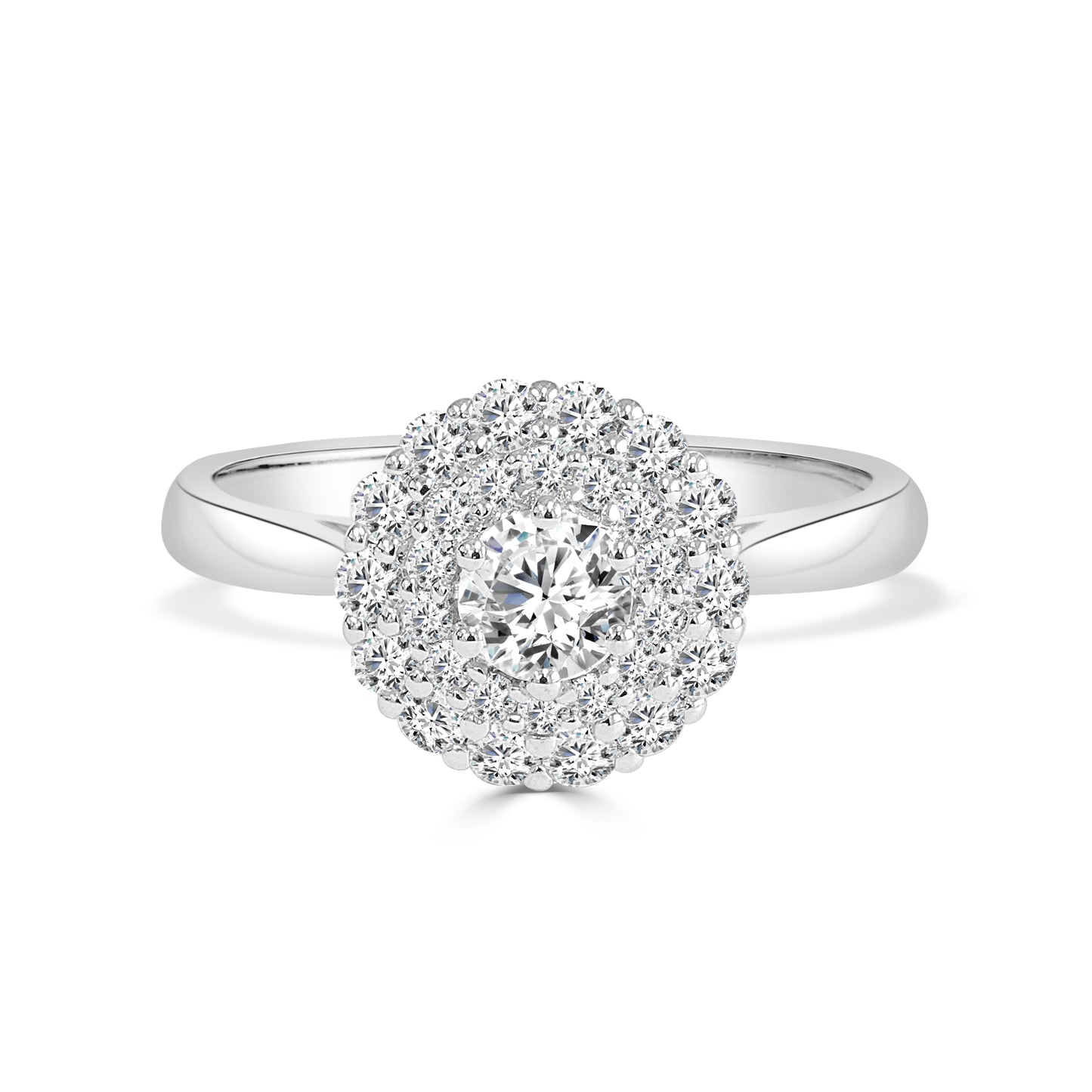 Saela- Natural Diamond Double Halo Engagement Ring