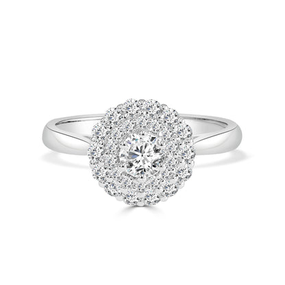 Saela- Natural Diamond Double Halo Engagement Ring