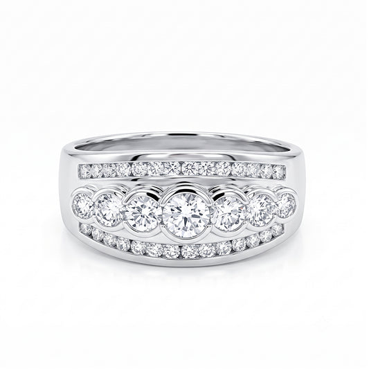 Round Brilliant Cut Natural Diamond Dress Ring