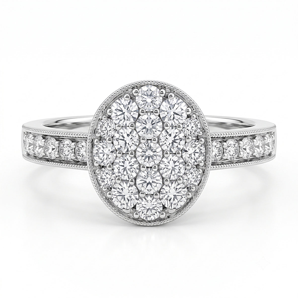 Round Brilliant Cut Natural Diamond Cluster Dress Ring