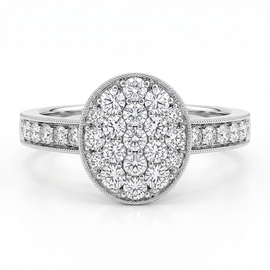 Round Brilliant Cut Natural Diamond Cluster Dress Ring