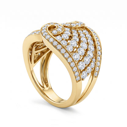 Art Deco Round Brilliant Cut Natural Diamond Dress Ring