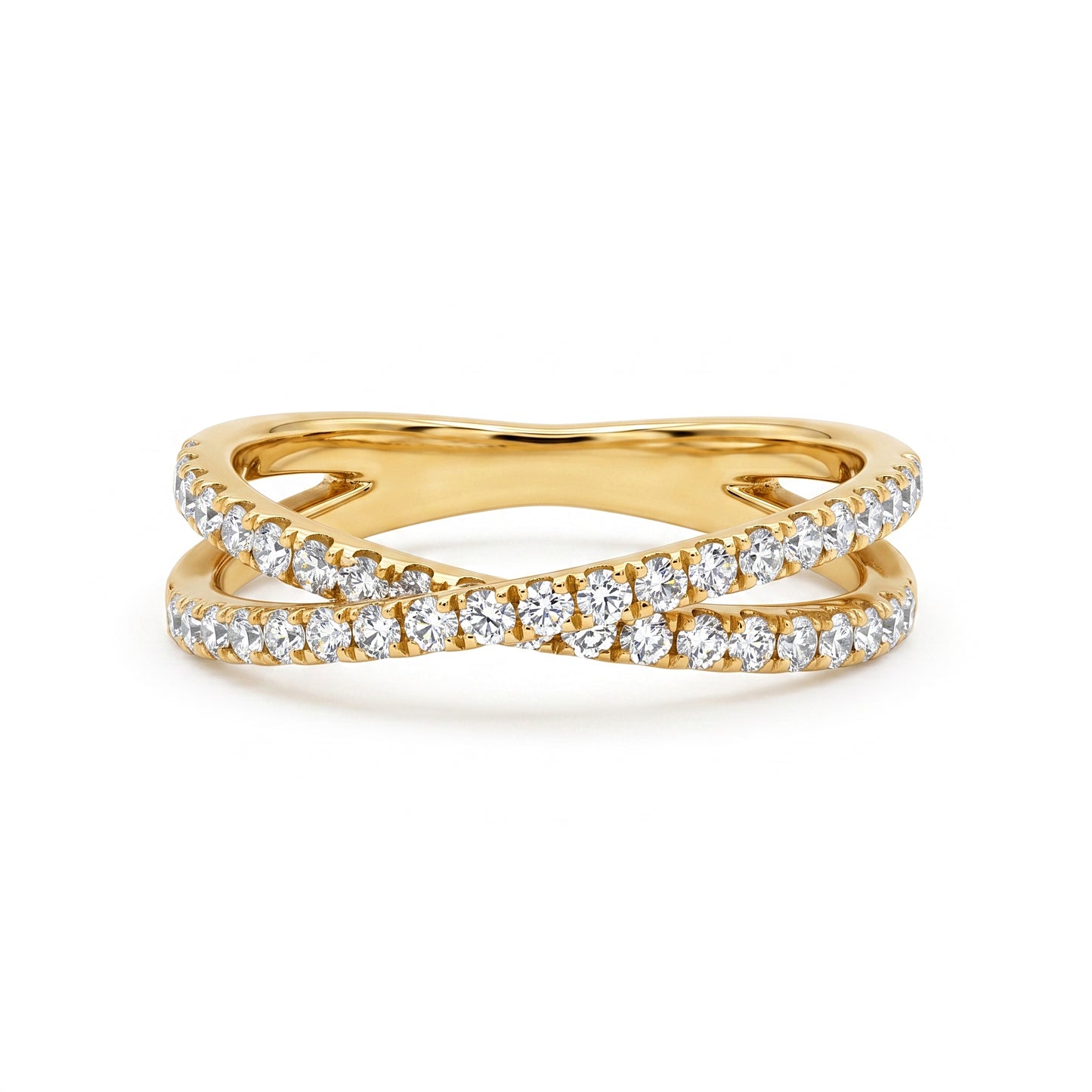Natural Diamond Crossover Dress Ring