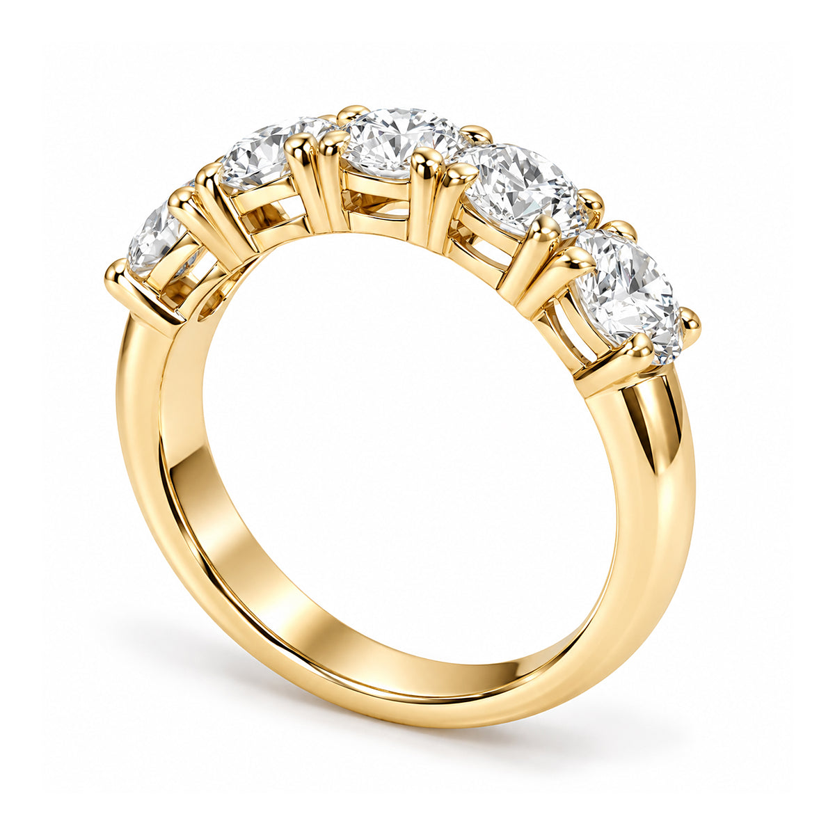 Round Brilliant Cut Natural Diamond Band