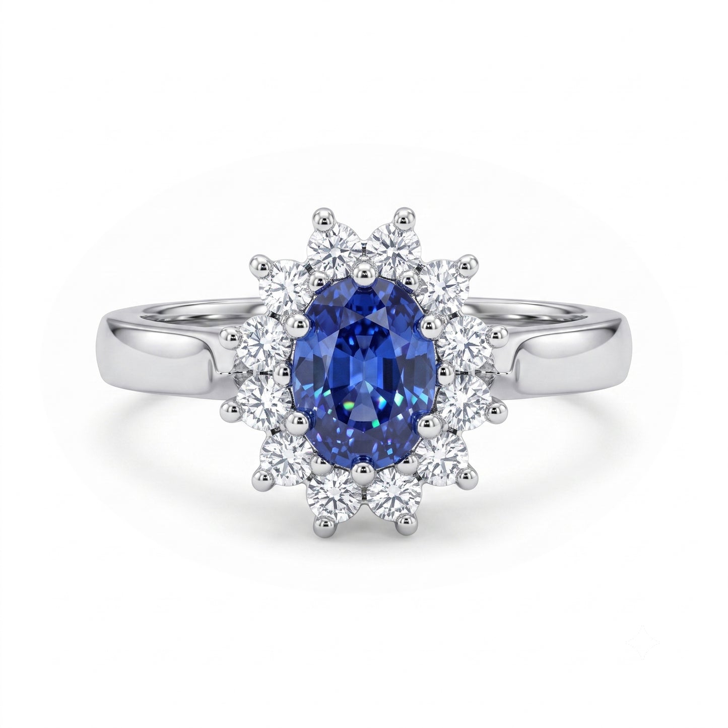 Ceylon Sapphire and Natural Diamond Dress Ring