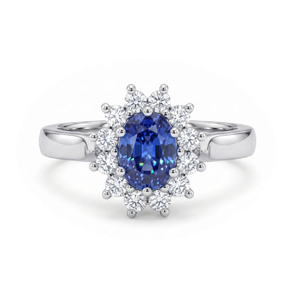 Ceylon Sapphire and Natural Diamond Dress Ring