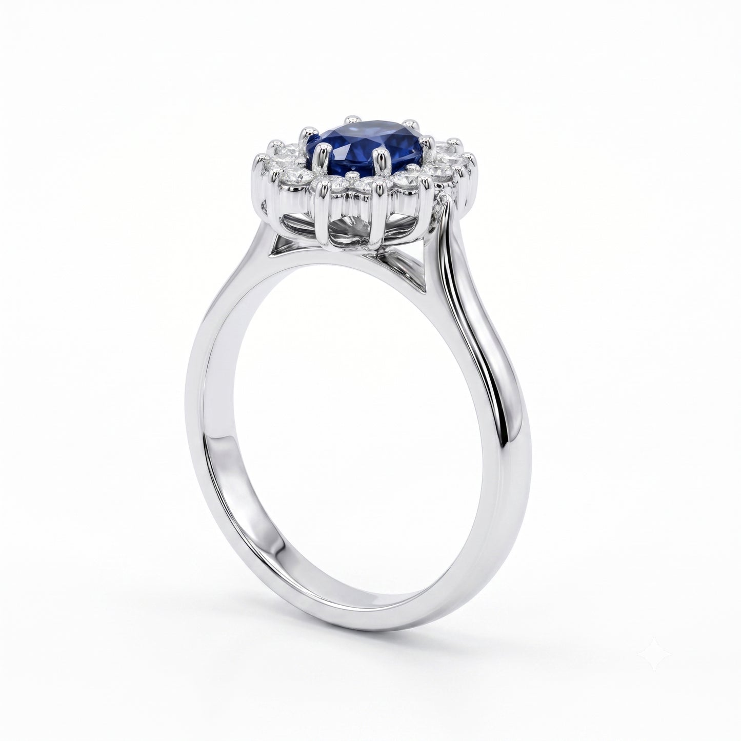 Ceylon Sapphire and Natural Diamond Dress Ring