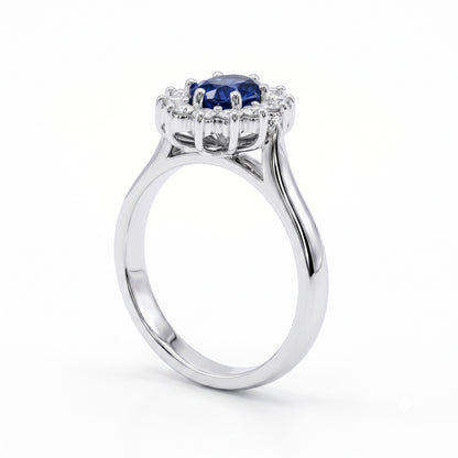 Ceylon Sapphire and Natural Diamond Dress Ring