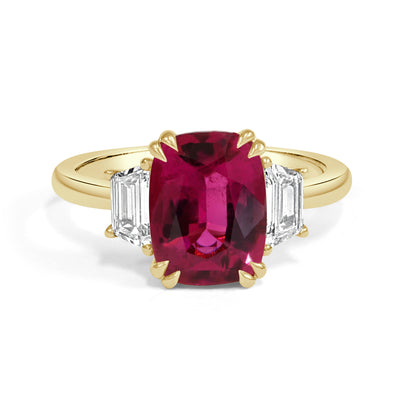 Portia - 18K Gold Rubellite and Diamond Ring