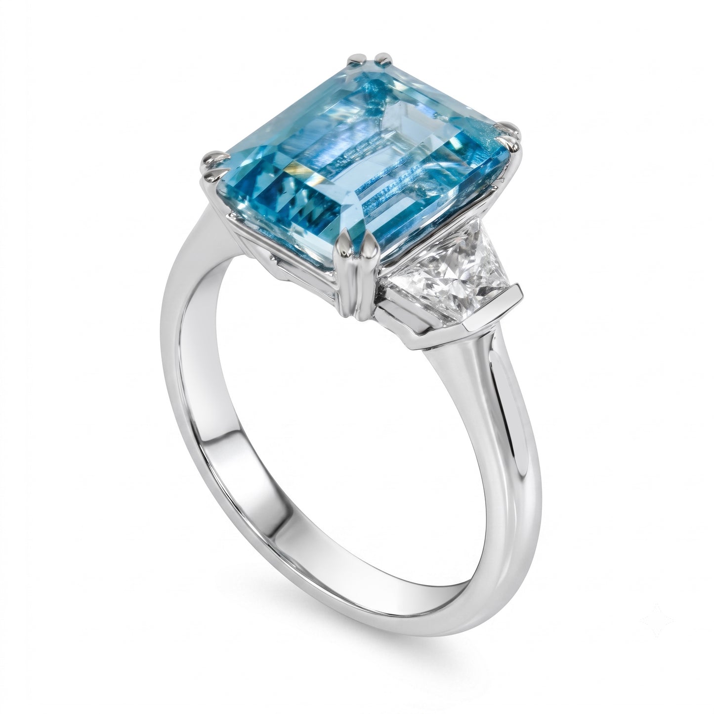 Portia - Aquamarine and Natural Diamond Dress Ring