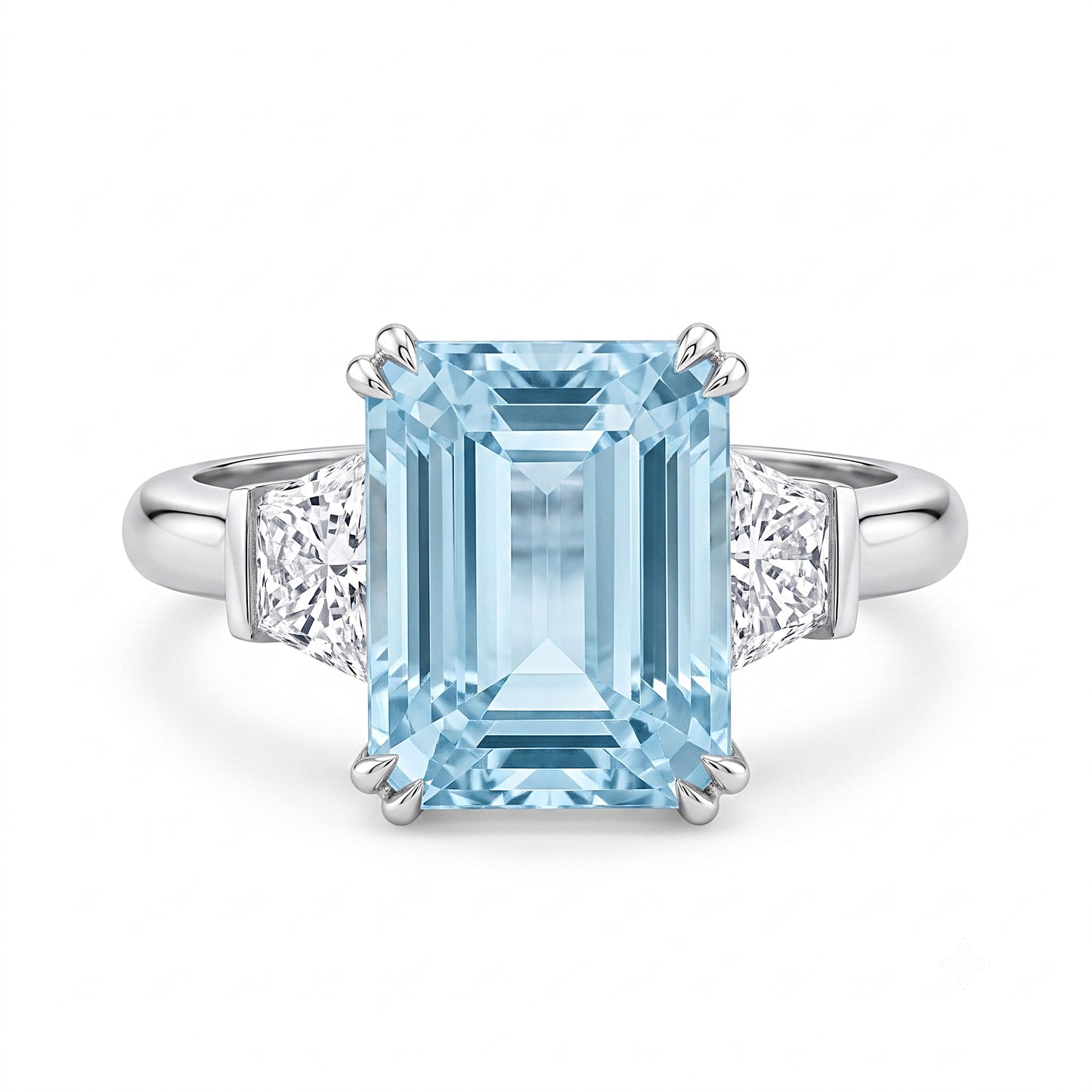 Portia - Aquamarine and Natural Diamond Dress Ring