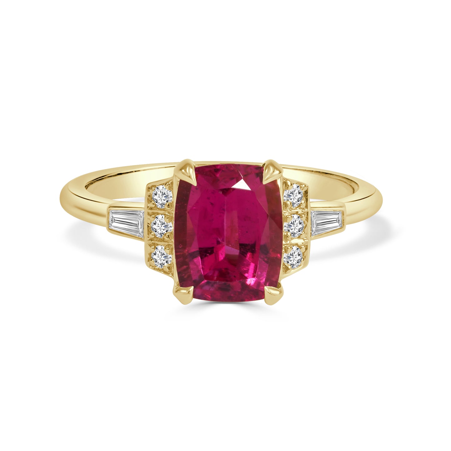 Art Deco Rubellite & Diamond Dress Ring