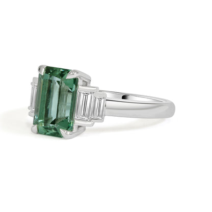 MInt Green Tourmaline and Diamond Dress Ring