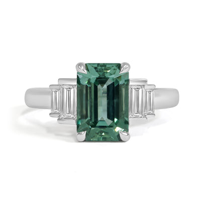 MInt Green Tourmaline and Diamond Dress Ring