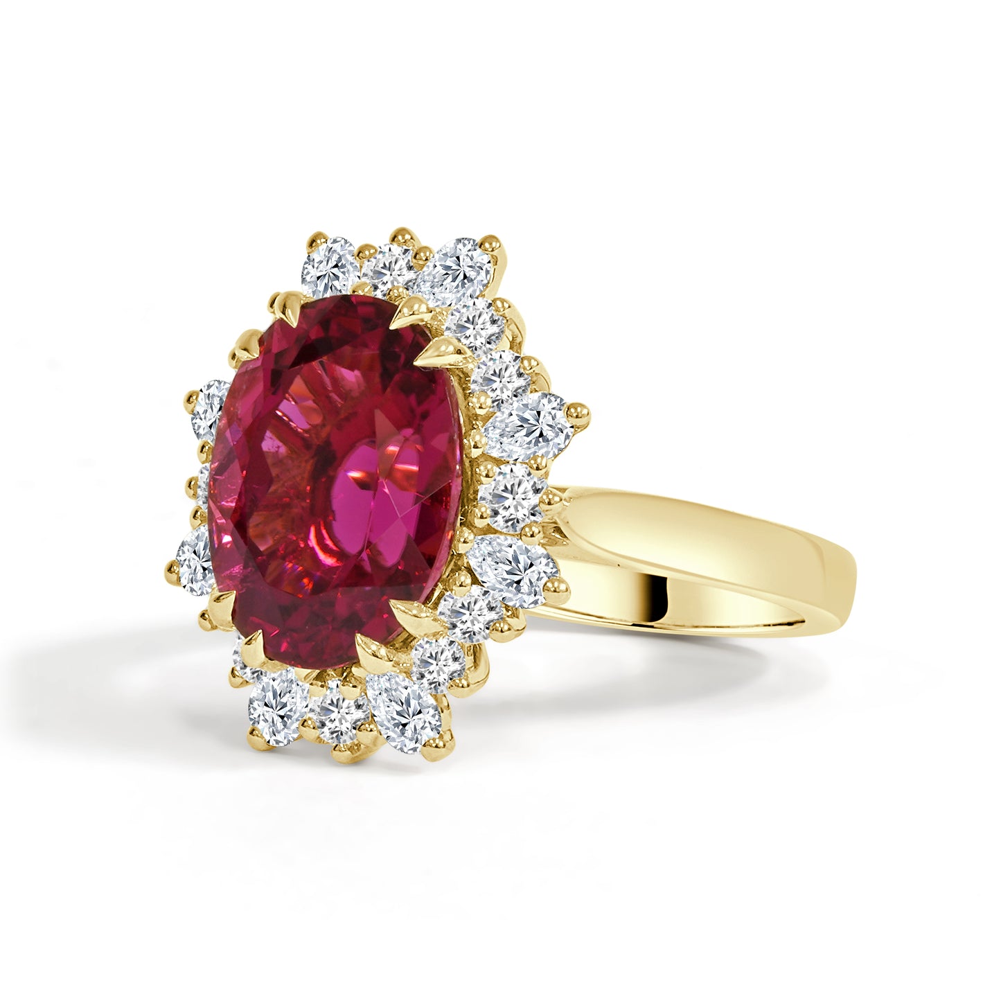 Rubellite and Natural Diamond Dress Ring