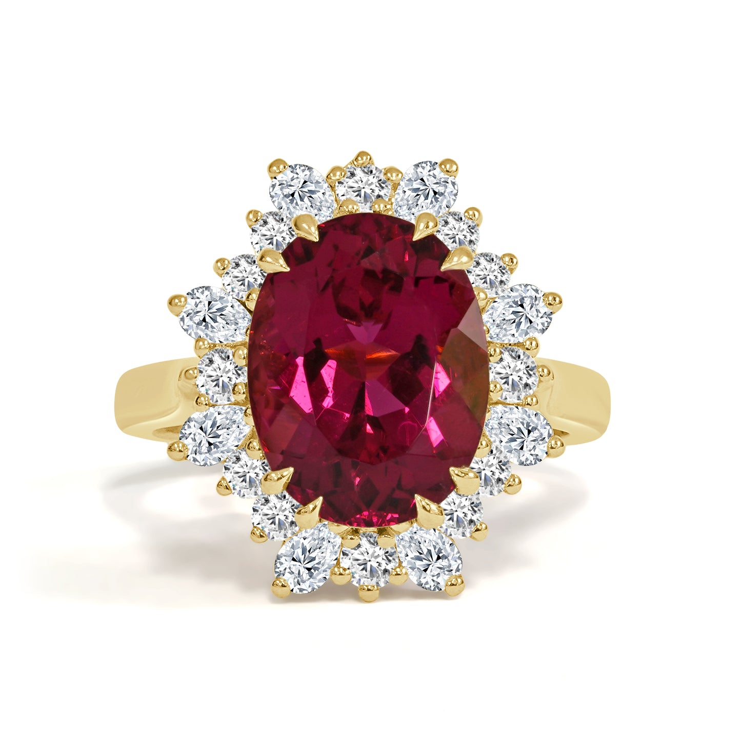 Rubellite and Natural Diamond Dress Ring