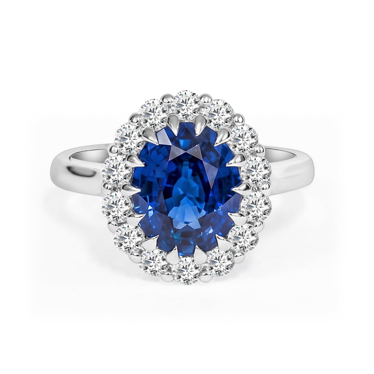 Ceylon Sapphire and Natural Diamond Dress Ring