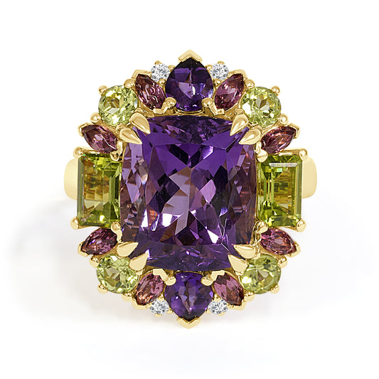 Cushion Cut Amethyst Cocktail Ring