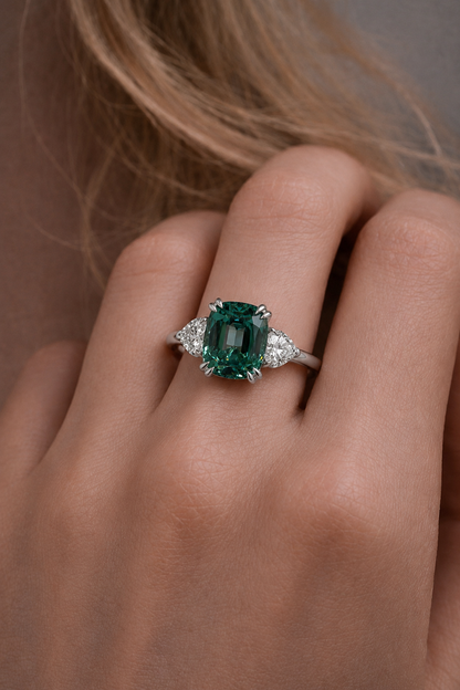 Laysa - Lagoon Green Tourmaline & Diamond Trilogy