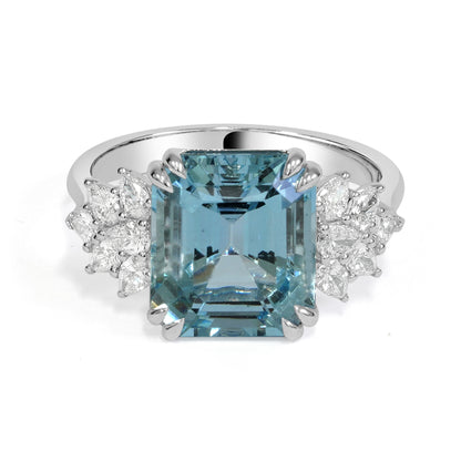 Aquamarine and Diamond Dress Ring
