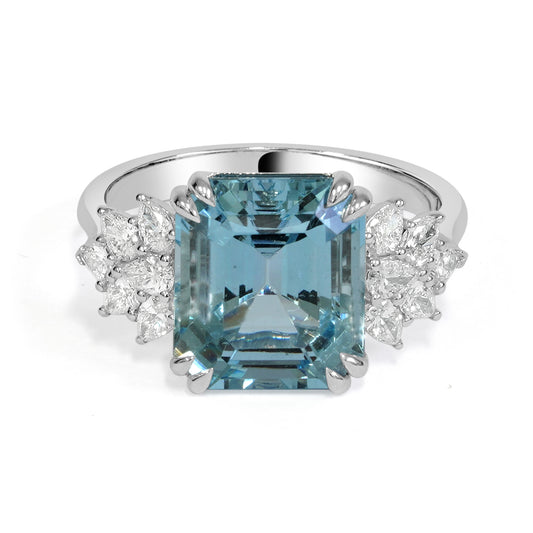Aquamarine and Diamond Dress Ring