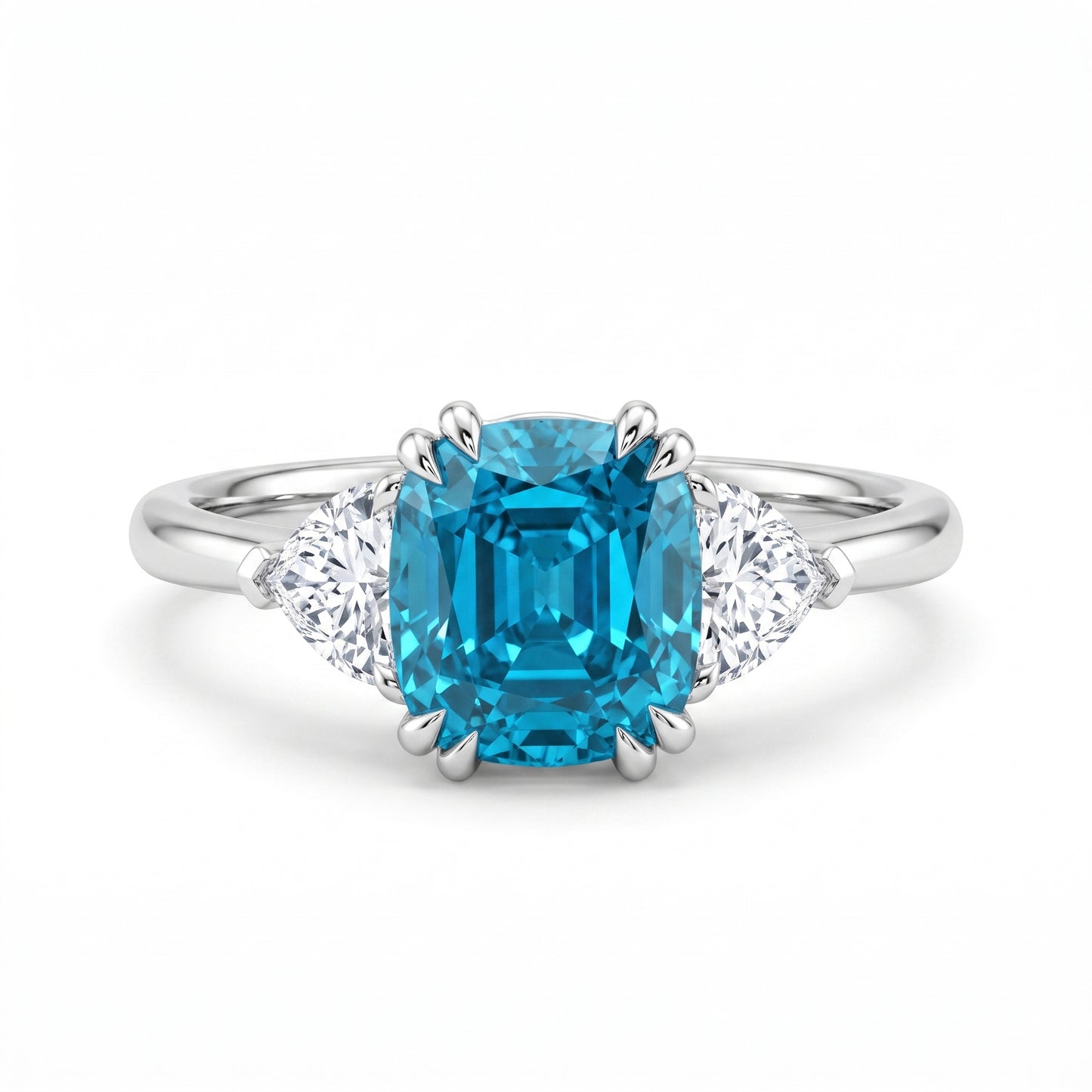 Blue Zircon and Diamond Dress Ring