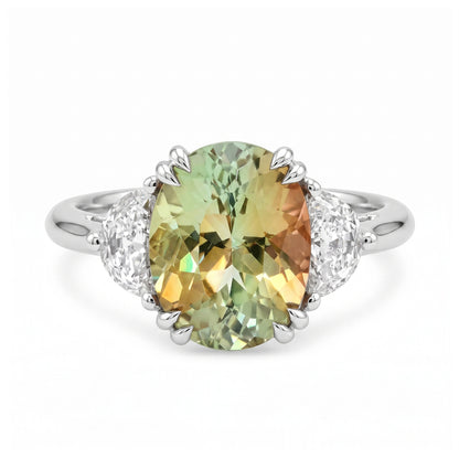 Bi Colour Tourmaline and Diamond Dress Ring