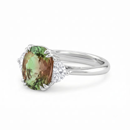 Bi Colour Tourmaline and Diamond Dress Ring